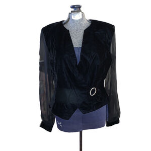 Women's J. R. Nites Black Velvet Blazer Size M